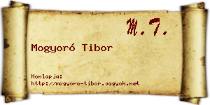 Mogyoró Tibor névjegykártya